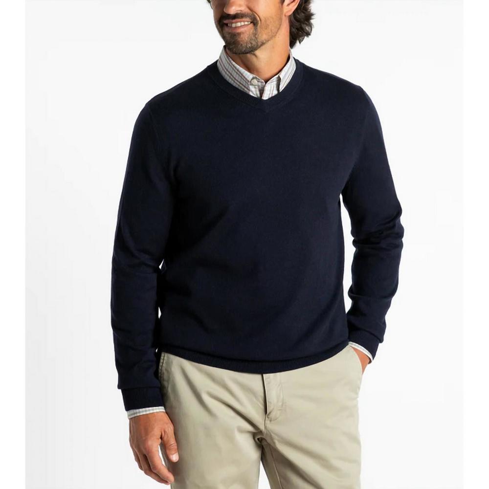 NEW DUCK HEAD buckley v-neck sweater in navy